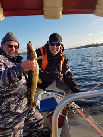 Meduim fish and a happy man